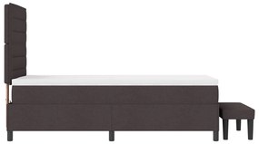 vidaXL Box Spring Ágy Matraccal és Pad Dark Brown 90x200 cm Szövet