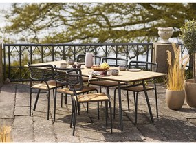 Nashville étkezőszék, teakfa, fekete kötél, fekete