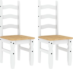vidaXL Corona 2 db fehér tömör fenyőfa étkezőszék 42 x 47 x 107 cm