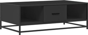 vidaXL fekete szerelt fa és fém dohányzóasztal 100 x 57 x 35 cm