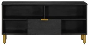 fekete szerelt fa TV-szekrény 100 x 33 x 46 cm