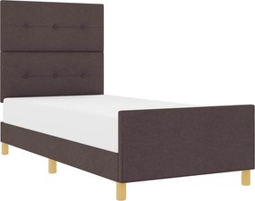 vidaXL Ágykeret fejtámlával sötétbarna 80 x 200 cm szövet