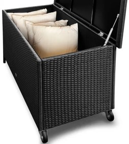 Casaria® Rattan tárolódoboz - fekete