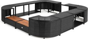 Lay-Z-Spa négyzet alakú rattan jakuzzi bútor, 188 cm, fekete