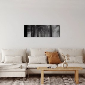 Kép - erdő a ködben (órával) (90x30 cm)