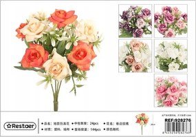 Műrózsa csokor, lakásdekoráció, 28 cm