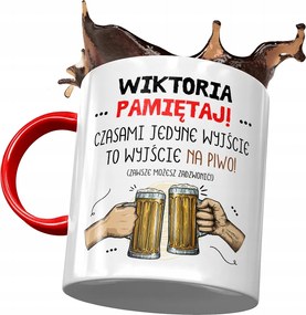 Piros Bögre Viktória Barátnőknek Ajándék Nyomtatott Fotóval