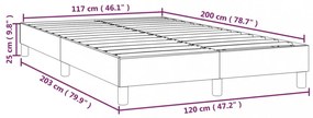 tópszínű szövet ágykeret matrac nélkül 120x200 cm
