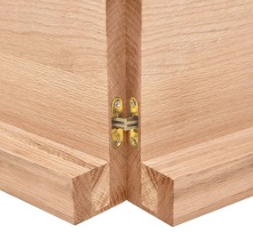világosbarna kezelt tömör tölgyfa fali polc 180 x 60 x (2-6) cm