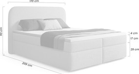 Eleris kontinentális ágy 160x200 tárolóval - bézs bouclé Quelle 03