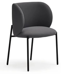 Sötétszürke kárpitozott étkezőfotel szett 2 db-os Mogi – Teulat