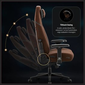 Gamer szék szövet barna, Normal: Diablo X.Eye Prime Cinnamon Brown