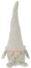 Doras karácsonyi törpe magas sapkával, 22 x 49 x 16 cm, fehér