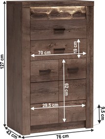 Komód, kőris sötét, INFINITY I-06