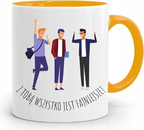 Sárga Bögre Barátnak Minden Menőbb, fényképes nyomattal