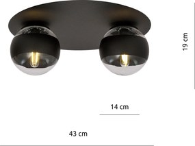 Emibig modern mennyezeti lámpa solar fekete átlátszó emi1129/2