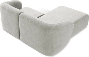 Világosszürke zsenília sarokkanapé (bal oldali-heverő résszel) Lani – Makamii