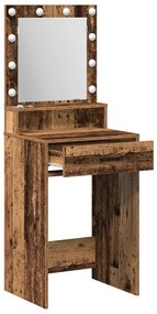 Sminktükör fiókkal polcokkal Öreg fa 50 x 41 x 135 cm Faanyag