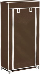 vidaXL Szövet Cipősszekrény Fedeles 58 x 28 x 106 cm Barna