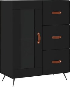 vidaXL fekete szerelt fa tálalószekrény 69,5 x 34 x 90 cm