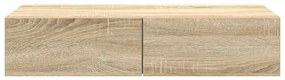 Falipolc fiókokkal sonoma tölgy 80x33x17 cm műszaki fa