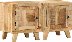 vidaXL éjjeliszekrény 2 db 40x32x46 cm tömör nyers mangófa