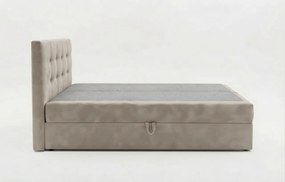 Kárpitozott boxspring ágy DIRELIS TRINITY 140x200 cm bézs Matrac: Bonell rugós matrac