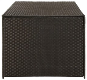 barna polyrattan kerti tárolóláda 180 x 90 x 70 cm