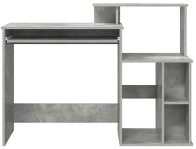 Tárolós Asztal Beton Szürke 120.5x44x88.5 cm Mérnöki Fa