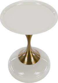 Kisasztal, fehér Ivory/arany, FEJ