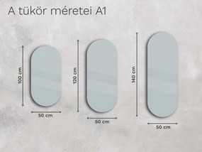 Ovális tükör LED világítással A1 50x100