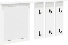 vidaXL Fali Kabáthorog polcokkal Fehér 85 x 10 x 45 cm Faanyag