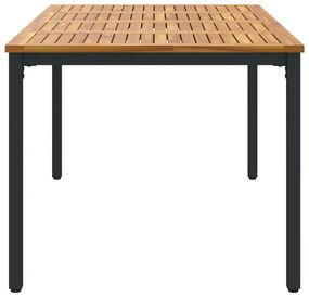 Kerti Asztal 180x90x75 cm Szilárd Akácfa és Fém