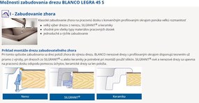 Blanco Legra 45 S, szilgránit mosogató 780x500 mm, antracit, BLA-522201