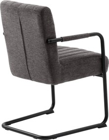 Trout karfás design szék, sötétszürke, fekete fém láb