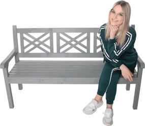 Fából készült kerti pad, szürke, 150 cm, FABLA