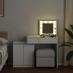 fehér LED-es fésülködőasztal 115 x 37 x 110,5 cm