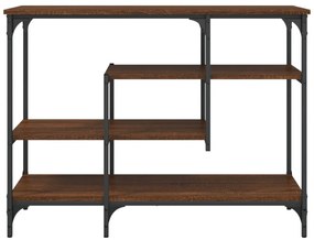 barna tölgyszínű tálalóasztal polcokkal 100 x 35 x 75 cm