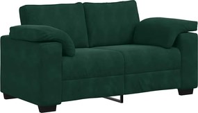 vidaXL sötétzöld bársony loveseat kanapé 160x77x82 cm