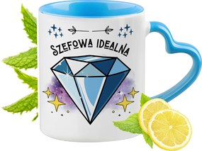 Főnöknek Kék Bögre Szív Alakú Füllel Ajándék