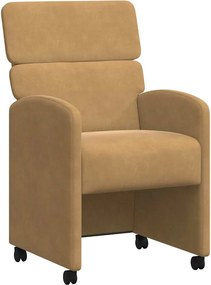 vidaXL Kerekes Étkező Székek 2 pcs Barna 58 x 65 x 98 cm Bársony