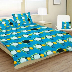 Gyermek pamut lepedők Báránykék TiaHome - Detský set 130x90cm + 65x45cm