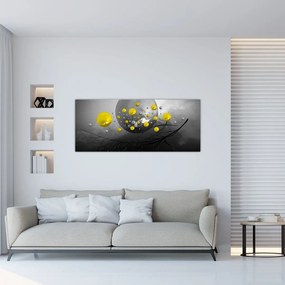 Kép- sárga absztrakt gömbök (120x50 cm)