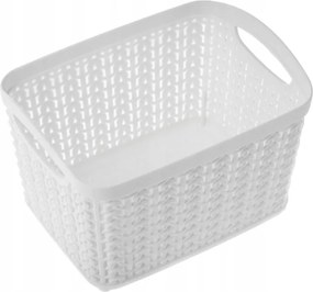 Univerzális kosár fehér fonott tároló 10x16x12cm
