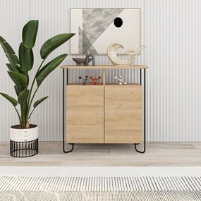 Natúr színű szekrény tölgyfa dekorral 80x80 cm Dilly – Marckeric