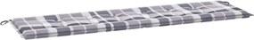 vidaXL szürke kockás oxford szövet kerti padpárna 180x50x4 cm