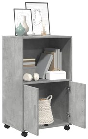 betonszürke szerelt fa kerekes szekrény 55 x 40 x 91 cm