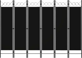 vidaXL fekete 6 paneles paraván 240 x 180 cm