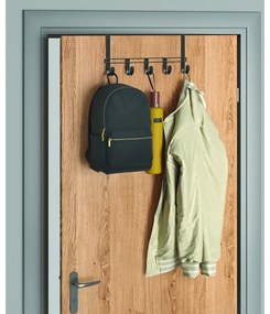 Fekete fém ajtófogas 38 cm Lava – Metaltex
