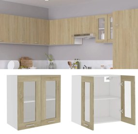 “Lyon” sonoma tölgy szerelt fa függő üvegszekrény 60x31x60 cm